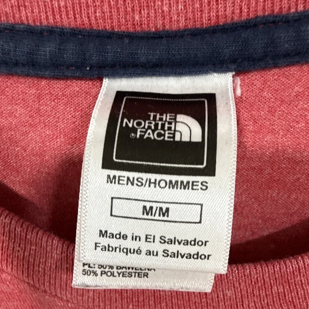 The North Face Men's Red Graphic Logo Crew Neck Short Sleeve Cotton Blend Tee M